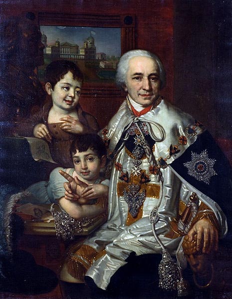 Vladimir Lukich Borovikovsky Portrait of count G.G. Kushelev with children